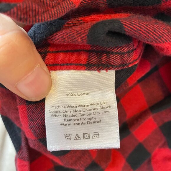 Eddie Bauer Men's Flannel Shirt XLT Red Black Buffalo Plaid Relaxed Fit Long Sle - Picture 7 of 10